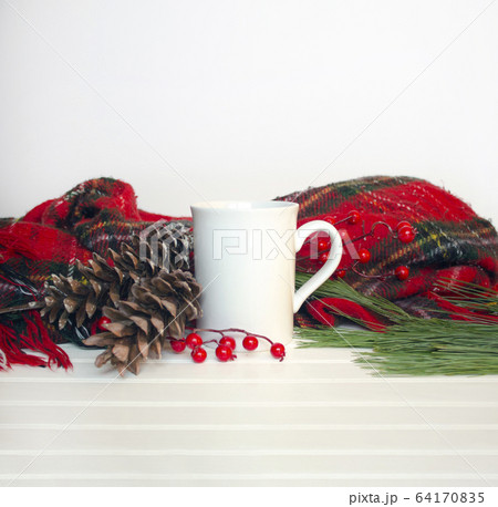 Christmas mug mockup - blank area for adding Christmas mug mockup - blank area for adding 64170835