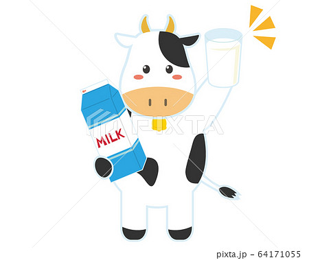 牛乳 ミルク 紙パック 牛乳パックのイラスト素材 64171055 Pixta