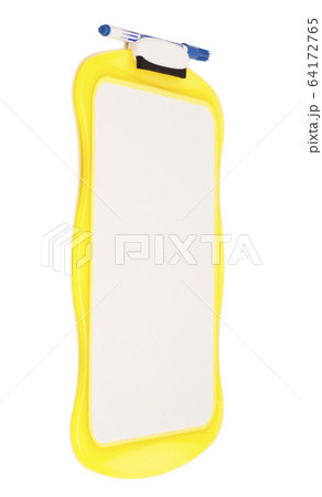 Yellow Clipboard with pen Isolated on white 64172765
