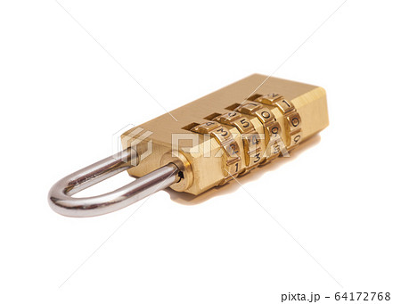 Combination padlock isolated on white background Combination padlock isolated on white background 64172768