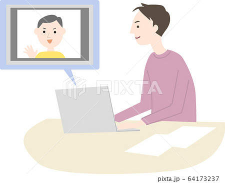 テレワークをする男性 テレワークをする男性 64173237