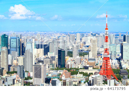 東京都　東京タワー周辺の風景 64173795