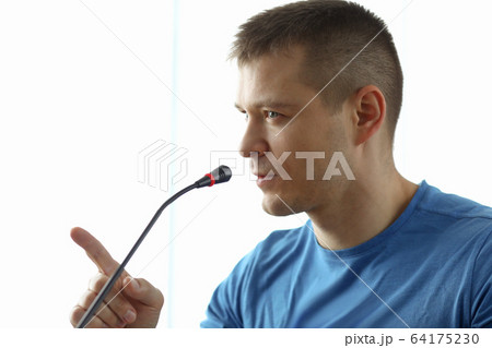 Man pointing finger 64175230