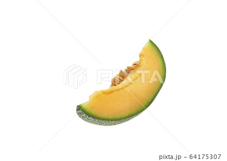 cantaloupe melon slice on white background cantaloupe melon slice on white background 64175307