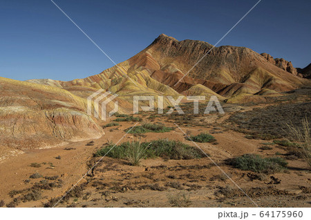 Colorful Zhangye Danxia National Geopark or China's Rainbow Mountains, Gansu, China 64175960
