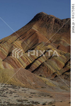 Colorful Zhangye Danxia National Geopark or China's Rainbow Mountains, Gansu, China 64175961