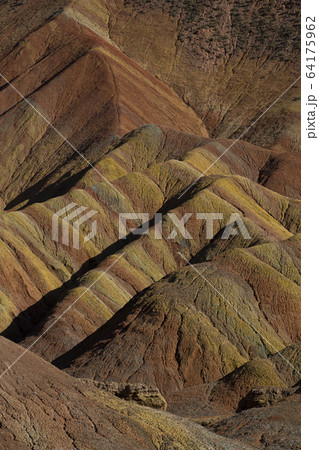 Colorful Zhangye Danxia National Geopark or China's Rainbow Mountains, Gansu, China 64175962