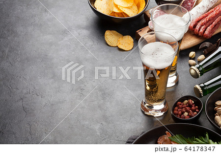 Draft beer and snacks Draft beer and snacks 64178347