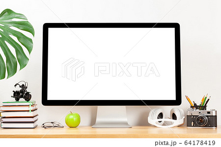 Stylish home studio workspace with computer, Stylish home studio workspace with computer, 64178419