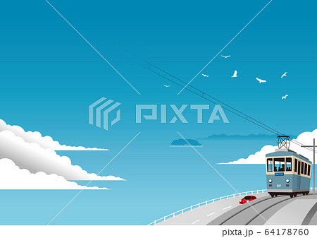 海岸沿いを走る電車 海岸沿いを走る電車 64178760