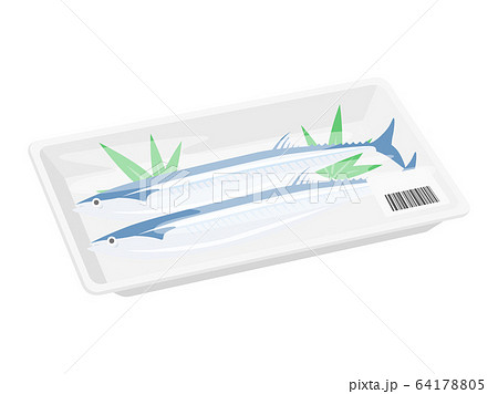 パックに入ったサンマのイラスト パックに入ったサンマのイラスト 64178805