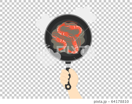 Illustration of cooking shrimp Illustration of cooking shrimp 64178810