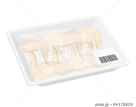 パックに入った手羽先のイラストのイラスト素材 6417