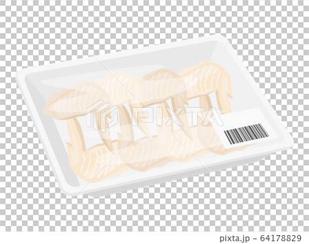 パックに入った手羽先のイラストのイラスト素材 6417