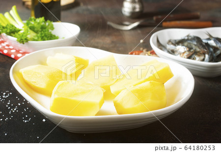 potato with fish potato with fish 64180253