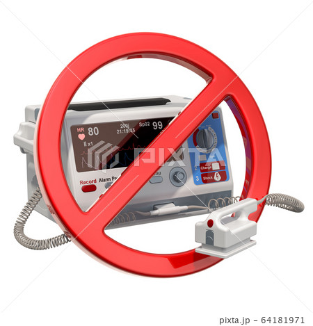 AED with forbidden sign 64181971