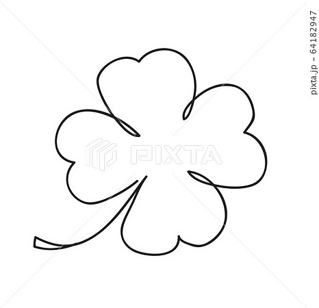 Saint Patrick Clover Leaf Continuous Line Art Stock Illustration