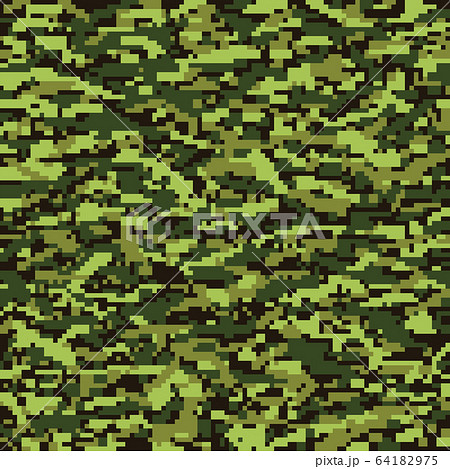 Seamless digital pixel classic camouflage - Stock Illustration