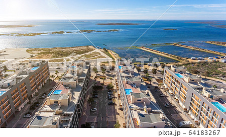 Aerial view of Olhao, Algarve, Portugal. Aerial view of Olhao, Algarve, Portugal. 64183267