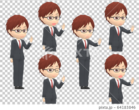 【OK NG】 男性 スーツ ミディアム 斜め 64183846