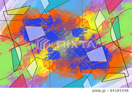 Abstract digital geometric paint background 64185346
