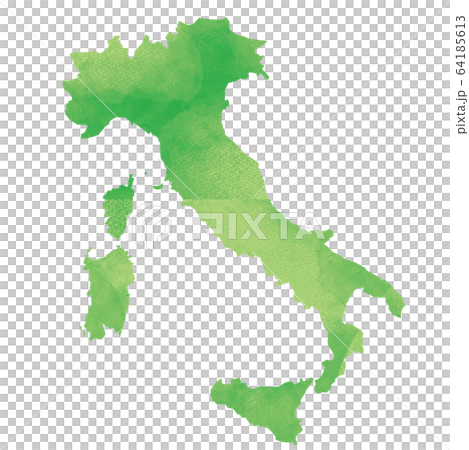 世界地図　イタリア　水彩風 64185613