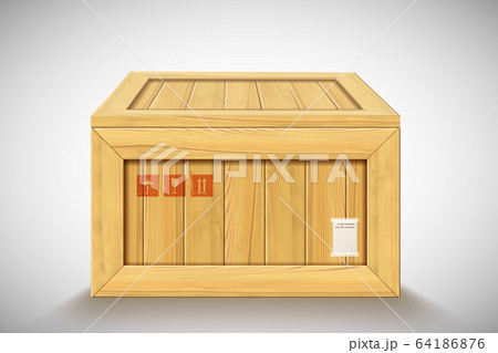 Three-dimensional vector wood box for fragile freight transportation Three-dimensional vector wood box for fragile freight transportation 64186876