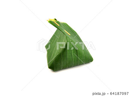 Banana leaf wrap dessert and thai food packaging 64187097