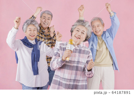 Happy senior life concept. Healthy activities in daily life of senior couple 329 64187891