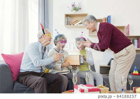 Happy senior life concept. Healthy activities in daily life of senior couple 044 64188237