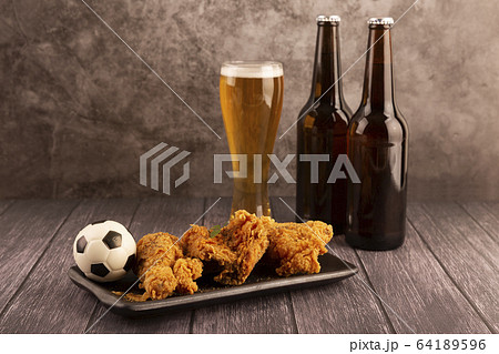 Close up of different glasses and bottles. drinking culture concept photo 040 64189596