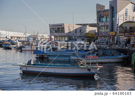 fishing village landscape. fresh fish market at the port in Korea 059 fishing village landscape. fresh fish market at the port in Korea 059 64190165