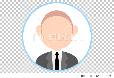 Faceless person icon with blue frame 64190886