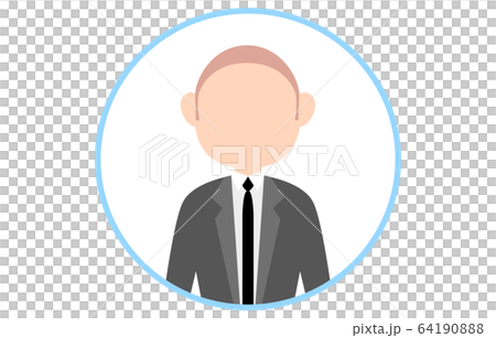 Faceless person icon with blue frame 64190888
