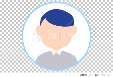 Faceless person icon with blue frame - Stock Illustration [64190890 ...