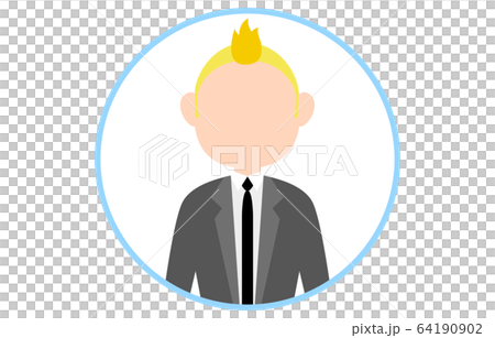 Faceless person icon with blue frame 64190902