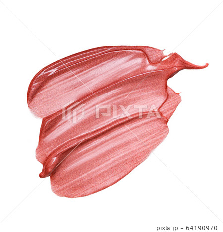 Lip gloss isolated on white. Smudged pink makeup Lip gloss isolated on white. Smudged pink makeup 64190970