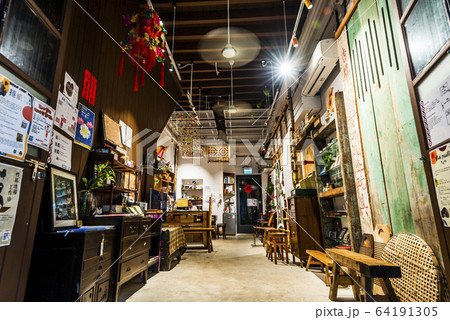 Blue house building in Wan Chai, Hong Kong. Hong Kong house of storie 64191305