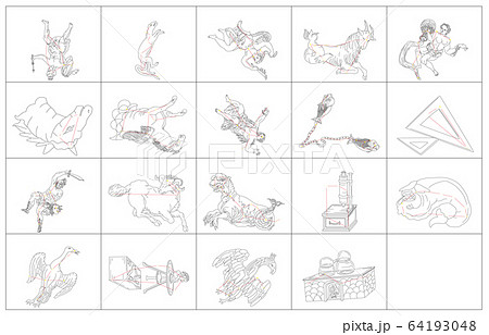 秋の星座白枠 秋の星座白枠 64193048