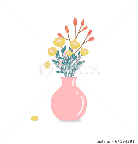 花瓶に入った花のイラスト素材