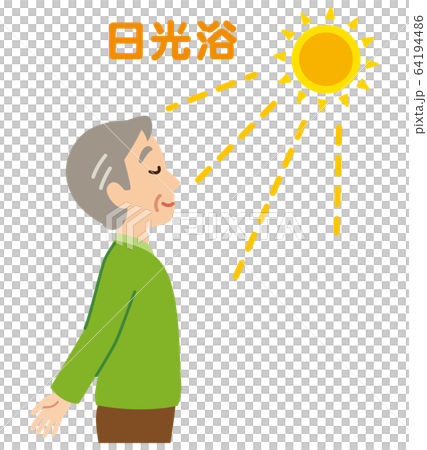 老年人享受日光浴 64194486