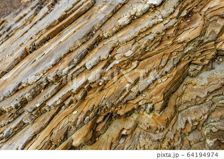USA, California, San Luis Obispo, Layers of rock 64194974