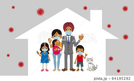 modern indian family clipart
