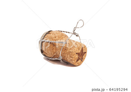 champagne cork isolated on white background 64195294
