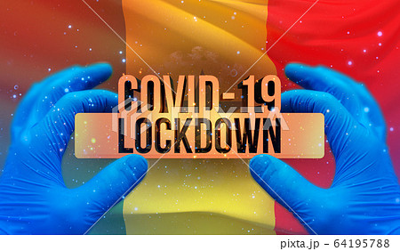 COVID-19 lockdown concept with backgroung of waving national flag of Senegal. Pandemic 3D illustration. COVID-19 lockdown concept with backgroung of waving national flag of Senegal. Pandemic 3D illustration. 64195788