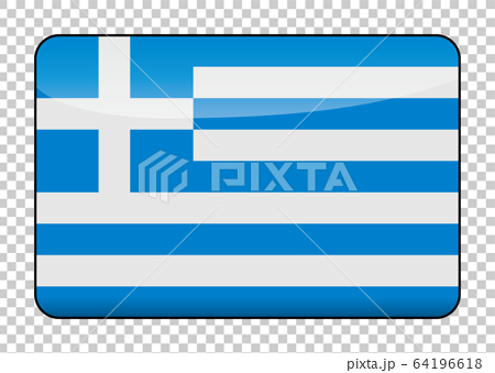 リッチデザインのギリシャの国旗のイラスト 半立体で光沢感のある国旗アイコンバナーのイラスト素材 64196618 Pixta
