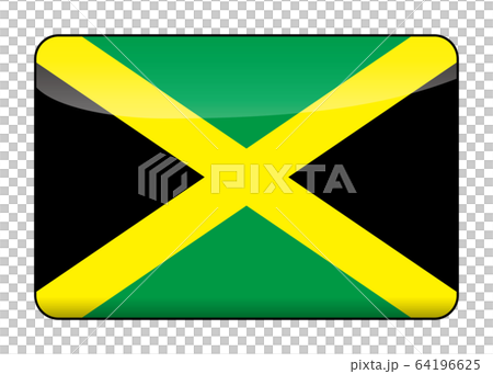 Illustration of Jamaica flag of rich design | Flag icon banner with half-dimensional and glossy feeling Illustration of Jamaica flag of rich design | Flag icon banner with half-dimensional and glossy feeling 64196625