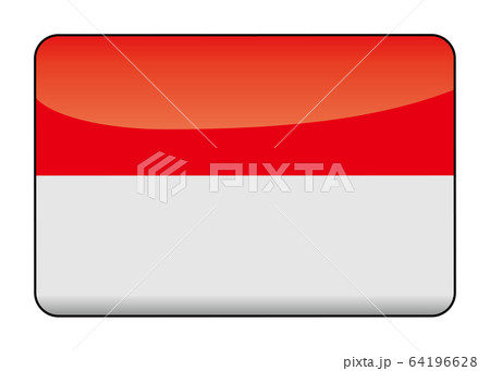 リッチデザインのモナコの国旗のイラスト｜半立体で光沢感のある国旗アイコンバナー