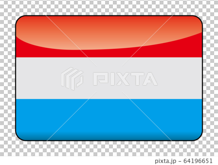 設計精美的盧森堡國旗的插圖|半固態和光澤的國旗圖標橫幅 64196651