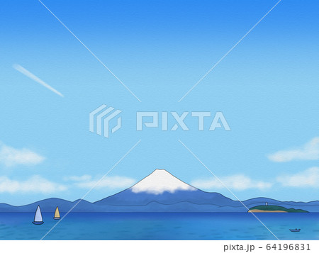 青空と富士山と海 青空と富士山と海 64196831